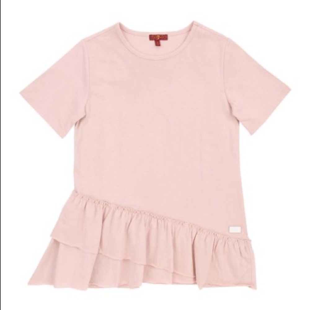 7 For all mankind ruffled hem t shirt